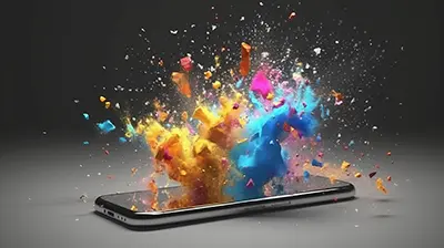 Teléfono movil con pintura en polvo